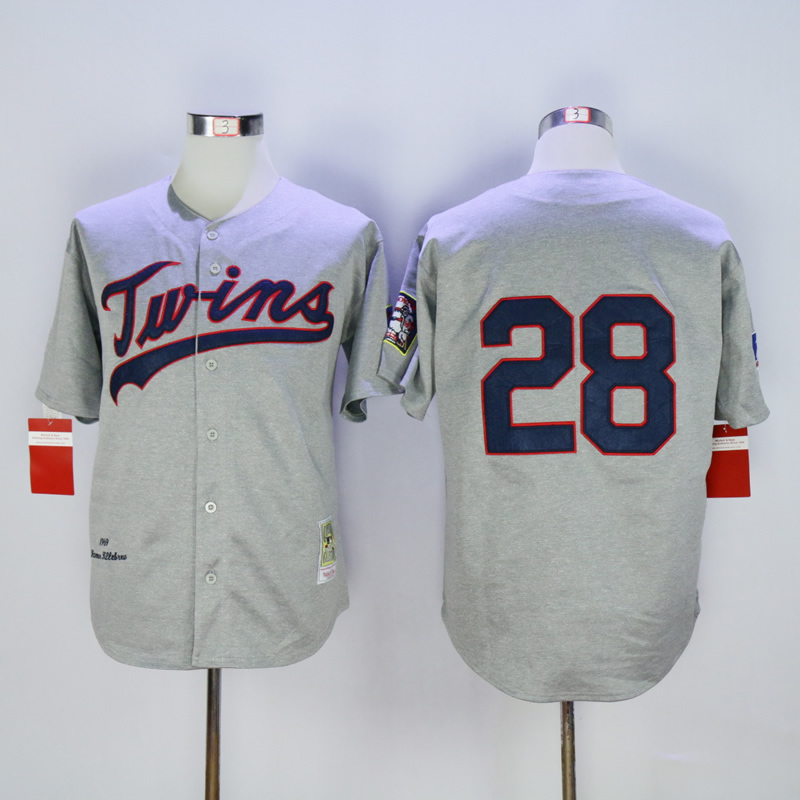 Men Minnesota Twins #28 Blyleven Grey Throwback 1969 MLB Jerseys->minnesota twins->MLB Jersey